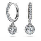 Eternity drop earrings, Laboratory grown diamonds 1.1 ct tw, 18K white gold