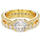 Stilla ring, Set (2), Round cut, White, Gold-tone plated