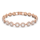 Una Angelic Tennis bracelet, Round cut, Pavé, Medium, White, Rose gold-tone plated