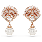 swarovski idyllia drop earrings crystal pearl shell white rose gold tone plated