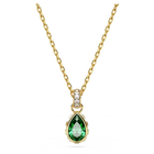 swarovski chroma pendant pear cut green gold tone plated