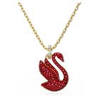 swarovski swan pendant swan medium red gold tone plated