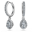 Eternity drop earrings, Laboratory grown diamonds 1.25 ct tw, 18K white gold