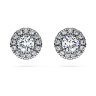 Eternity stud earrings, Laboratory grown diamonds 0.75 ct tw, 18K white gold