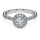 Eternity halo solitaire ring, Laboratory grown diamonds 0.8 ct tw, 18K white gold