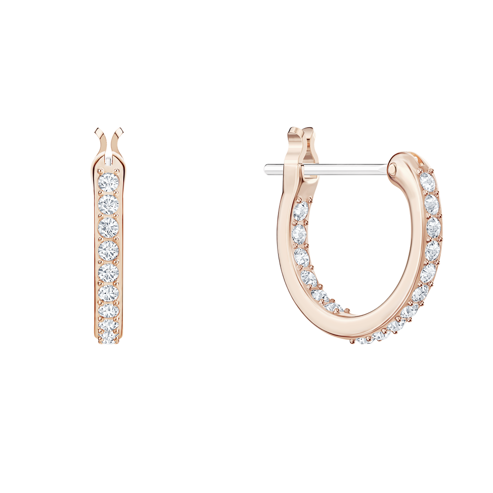 Buy Swarovski Naughty Hoop Pierced Earrings White Rose Gold Tone Plated In Dubai Abu Dhabi