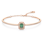 Millenia bangle, Octagon cut, Pavé, Green, Rose gold-tone plated