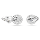 Lucent stud earrings, Pavé, Ball, White, Rhodium plated