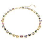 Imber Tennis necklace, Mixed cuts, Multicolored, Gold-tone plated