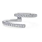 Eternity open band ring, Laboratory grown diamonds 0.2 ct tw, 18K white gold