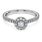 Eternity halo solitaire ring, Laboratory grown diamonds 0.45 ct tw, Sterling silver