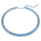 swarovski millenia necklace octagon cut color gradient blue rhodium plated