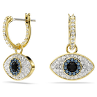 Symbolica drop earrings, Evil eye, Blue, Gold-tone plated