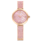 Illumina watch, Swiss Made, Crystal bracelet, Pink, Rose gold-tone finish