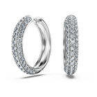 Eternity hoop earrings, Laboratory grown diamonds 2 ct tw, 18K white gold