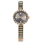 Matrix Bangle watch, Swiss Made, Crystal bracelet, Gray, Rose gold-tone finish