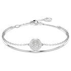 Sublima bangle, White, Rhodium plated