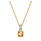 Chroma pendant, Square cut, Yellow, Gold-tone plated