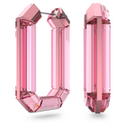 Lucent hoop earrings, Statement, Octagon shape, Pink