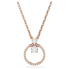 Constella pendant, Pavé, Round cut, White, Rose gold-tone plated