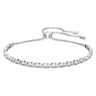 Matrix Tennis bracelet, Round cut, White, Rhodium plated