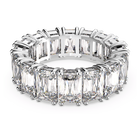 Matrix Vittore ring, Rectangular cut, White, Rhodium plated