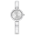 Matrix Bangle watch, Swiss Made, Crystal bracelet, Silver tone, Stainless Steel