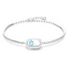 Swarovski Sparkling Dance bracelet, Round cut, Oval shape, Blue, Rhodium plated