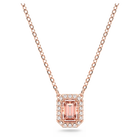 Millenia necklace, Octagon cut, Pink, Rose gold tone plated