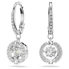 Swarovski Sparkling Dance Pierced Earrings, White, Rhodium plated