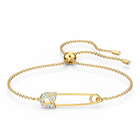 So Cool Pin Bracelet, White, Gold-tone plated