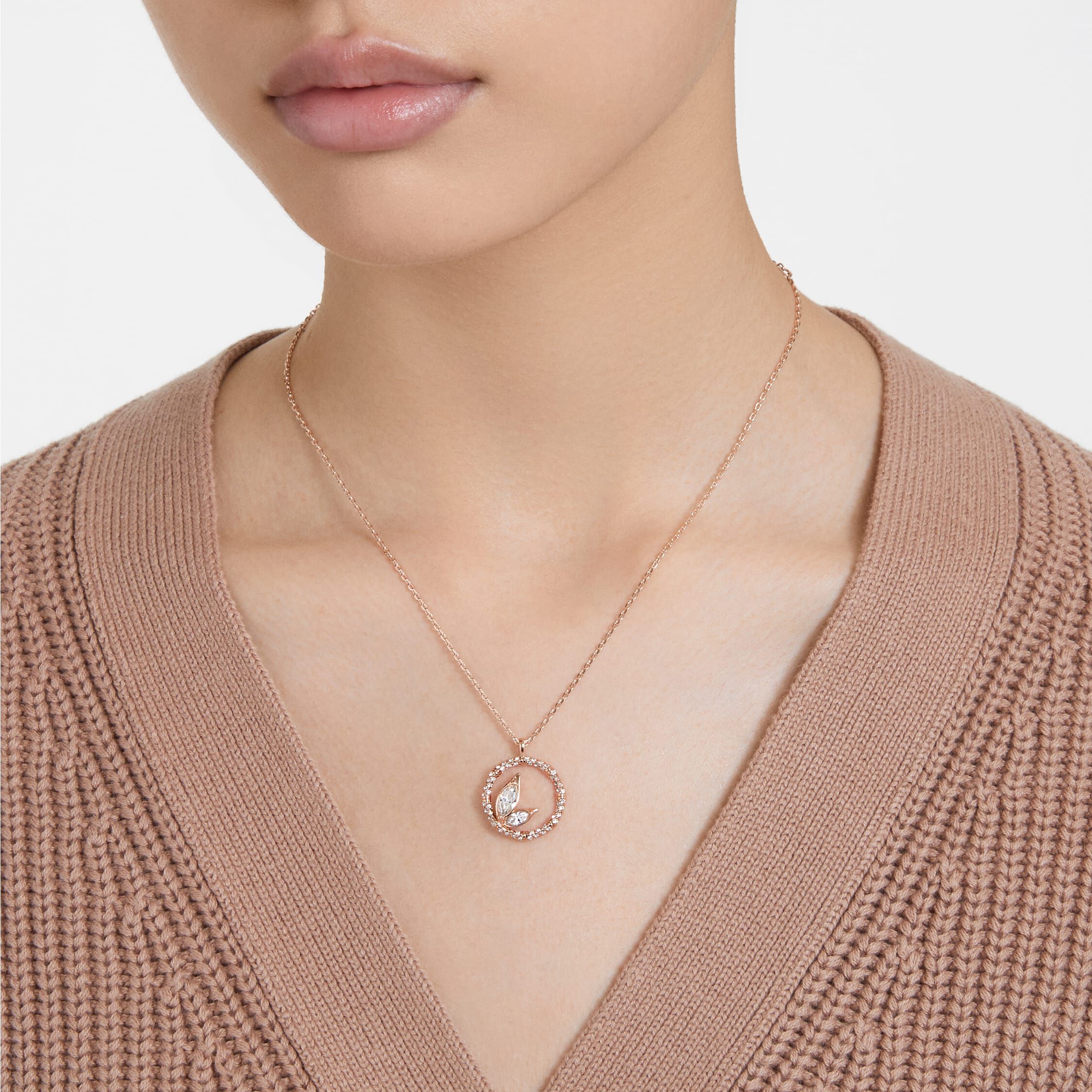 Swarovski circle deals pendant rose gold