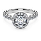 Eternity halo solitaire ring, Laboratory grown diamonds 1.33 ct tw, 18K white gold