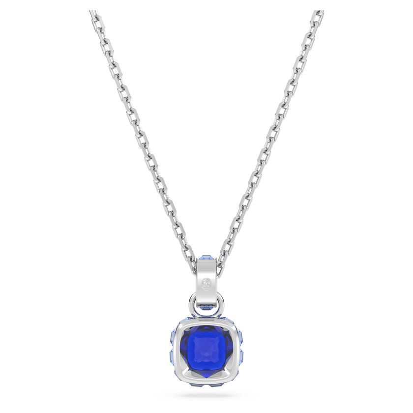 Buy Swarovski Birthstone pendant, Square cut, September, Blue, Rhodium ...