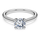 Eternity solitaire ring, Laboratory grown diamonds 1 ct tw, Round cut, 18K white gold