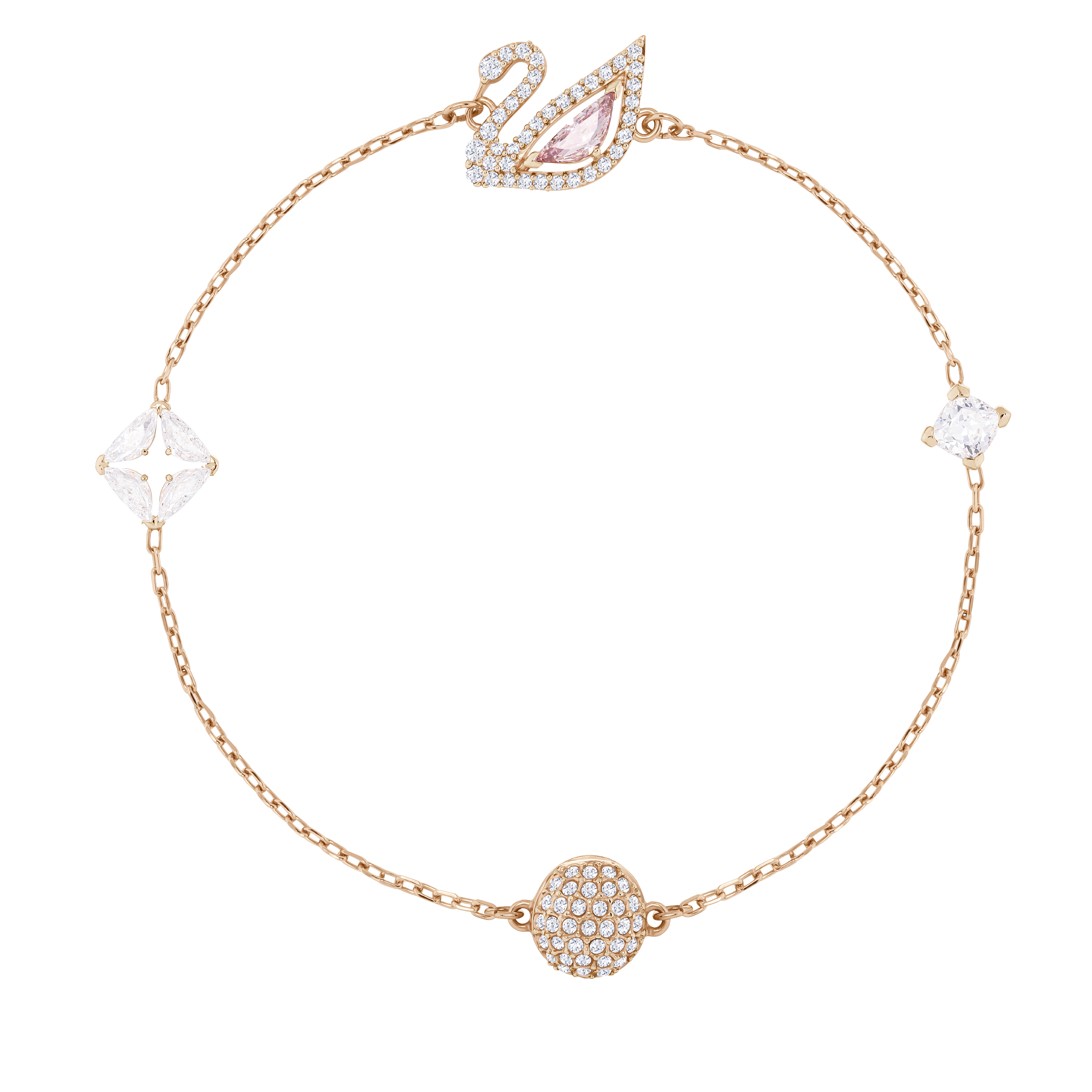 Buy Swarovski Dazzling Swan Bracelet, Multi-colored, Rose gold plating 